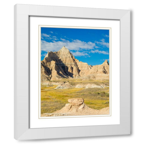 South Dakota- Badlands National Park. Badlands rock formations White Modern Wood Framed Art Print with Double Matting by Wild, Jamie and Judy