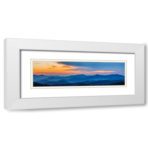 View of Smoky Mountain Range from Clingmans Dome White Modern Wood Framed Art Print with Double Matting by Miller, Anna