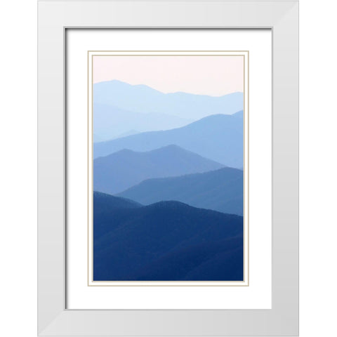 View of Smoky Mountain Range from Clingmans Dome White Modern Wood Framed Art Print with Double Matting by Miller, Anna