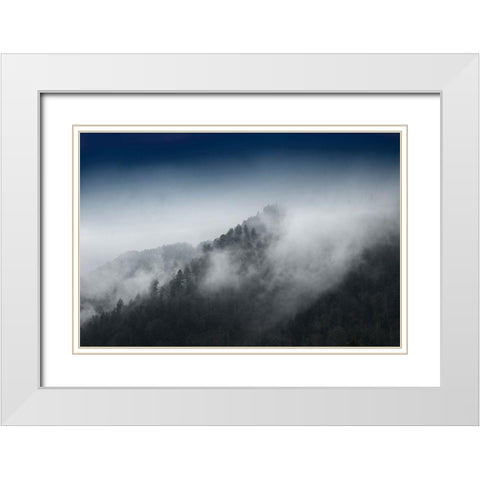 Mountain Clouds at Newfound Gap-Smoky Mountains National Park-Tennessee-USA White Modern Wood Framed Art Print with Double Matting by Miller, Anna