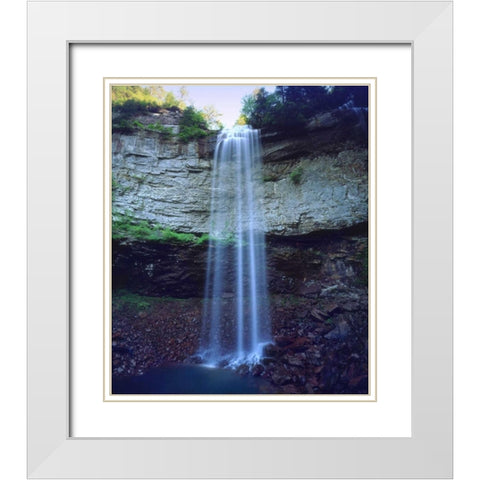 Tennessee, Fall Creek Falls SP, Fall Creek Falls White Modern Wood Framed Art Print with Double Matting by Talbot Frank, Christopher