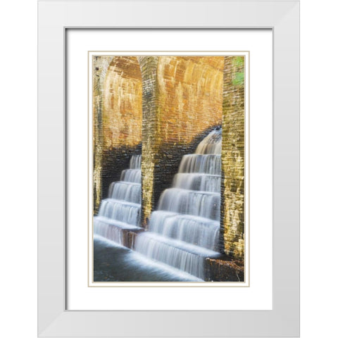 TN, Cumberland Mountain SP Dam spillway White Modern Wood Framed Art Print with Double Matting by Paulson, Don