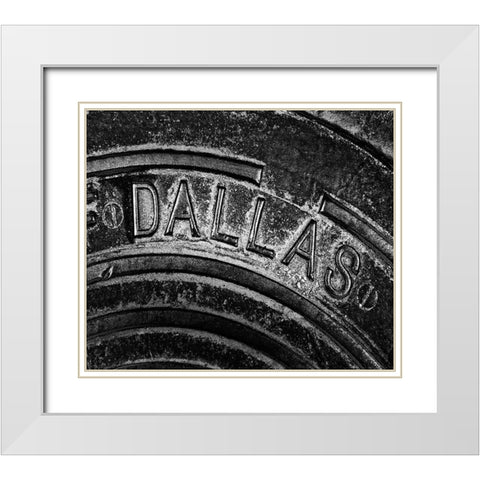 Dallas Texas manhole cover White Modern Wood Framed Art Print with Double Matting by SMO