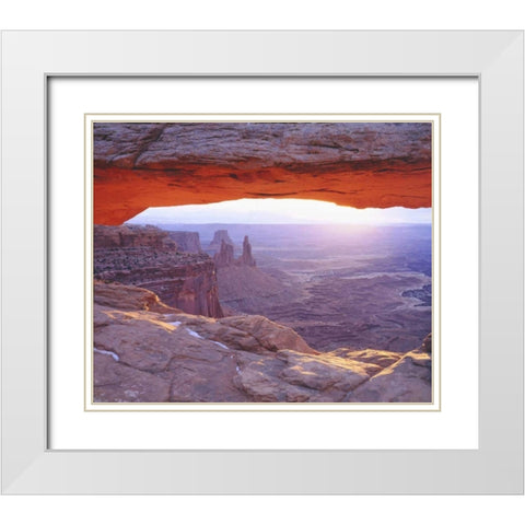 UT, Canyonlands NP Sandstone formations, sunrise White Modern Wood Framed Art Print with Double Matting by Talbot Frank, Christopher