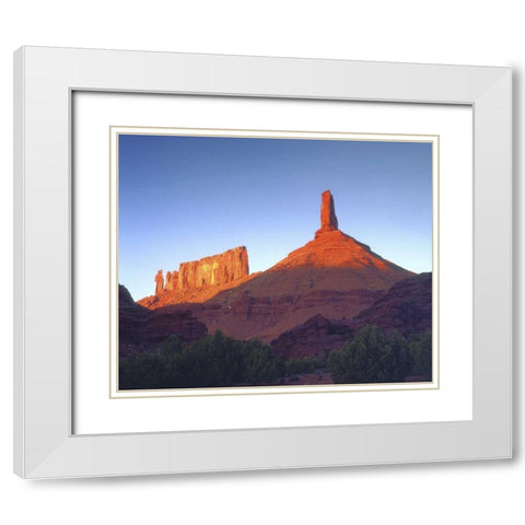 USA, Utah, Sandstone formations at sunset White Modern Wood Framed Art Print with Double Matting by Talbot Frank, Christopher