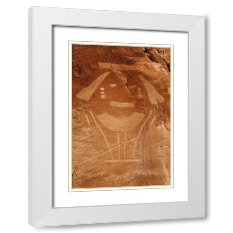 Utah Petroglyph rock art at Dinosaur NM White Modern Wood Framed Art Print with Double Matting by Flaherty, Dennis