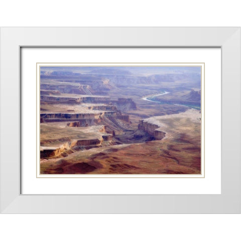 UT, Canyonlands NP Green River Overlook White Modern Wood Framed Art Print with Double Matting by Paulson, Don