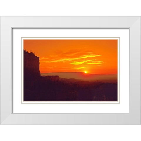 UT, Bryce Canyon, Agua Canyon Sunrise on hoodoos White Modern Wood Framed Art Print with Double Matting by Welling, Dave