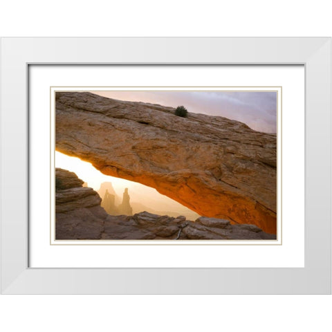 UT, Canyonlands NP Washer Woman through Mesa Arch White Modern Wood Framed Art Print with Double Matting by Paulson, Don