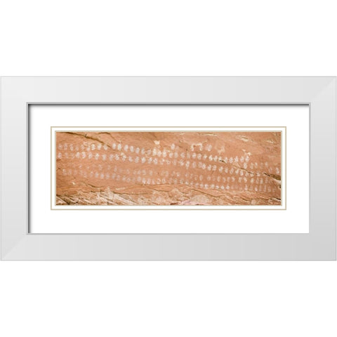 UT, Grand Staircase NM Hundred Hands pictograph White Modern Wood Framed Art Print with Double Matting by Paulson, Don