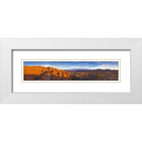 UT, Arches NP Sunset at Fiery Furnace Overlook White Modern Wood Framed Art Print with Double Matting by Lord, Fred