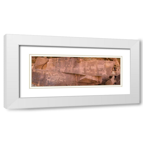 UT, Canyonlands NP Petroglyphs on rocks White Modern Wood Framed Art Print with Double Matting by Paulson, Don