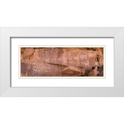 UT, Canyonlands NP Petroglyphs on rocks White Modern Wood Framed Art Print with Double Matting by Paulson, Don
