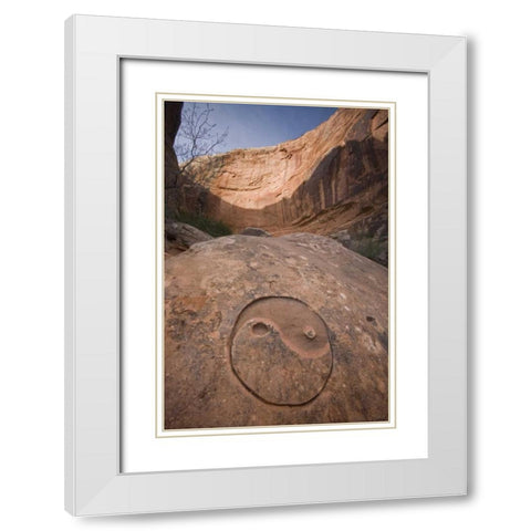 UT, Horseshoe Canyon The Chinese Yin-Yang symbol White Modern Wood Framed Art Print with Double Matting by Paulson, Don