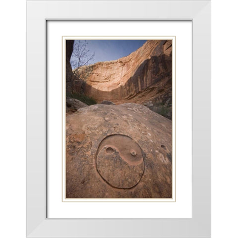 UT, Horseshoe Canyon The Chinese Yin-Yang symbol White Modern Wood Framed Art Print with Double Matting by Paulson, Don