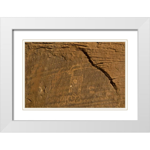 UT, Monument Valley Ancient petroglyphs White Modern Wood Framed Art Print with Double Matting by Rotenberg, Nancy