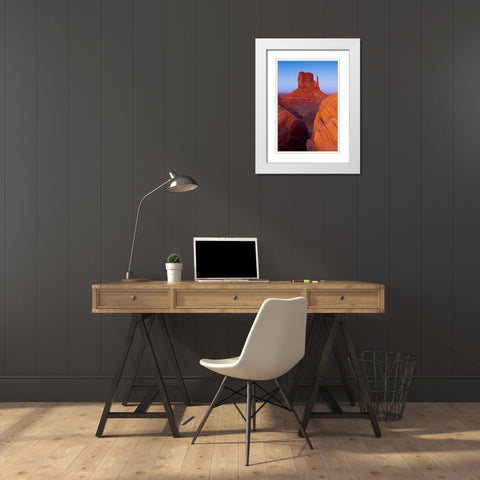 UT, Sunset on Mitten Buttes at Monument Valley White Modern Wood Framed Art Print with Double Matting by Rotenberg, Nancy