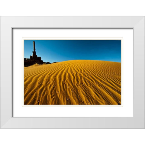 Utah, Monument Valley Totem Pole formations White Modern Wood Framed Art Print with Double Matting by Rotenberg, Nancy