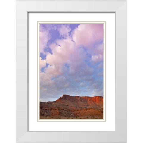 UT, Canyonlands NP Grand View Point Overlook White Modern Wood Framed Art Print with Double Matting by Lord, Fred