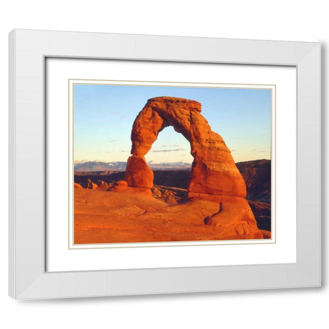 USA, Utah, Arches NP Delicate Arch at sunset White Modern Wood Framed Art Print with Double Matting by Talbot Frank, Christopher