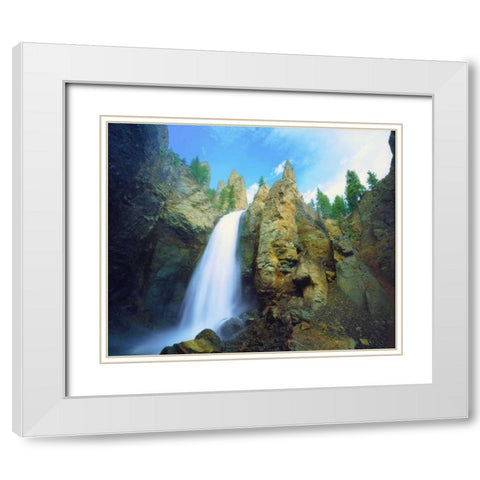 UT, Bryce Canyon Waterfall carving the sandstone White Modern Wood Framed Art Print with Double Matting by Talbot Frank, Christopher