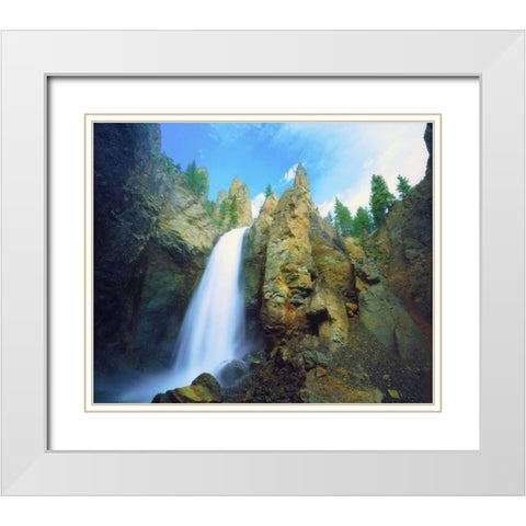 UT, Bryce Canyon Waterfall carving the sandstone White Modern Wood Framed Art Print with Double Matting by Talbot Frank, Christopher