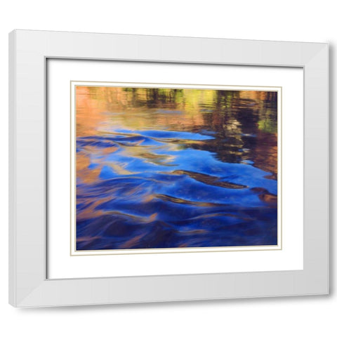 Utah, Zion NP Abstract view of the Virgin River White Modern Wood Framed Art Print with Double Matting by Talbot Frank, Christopher