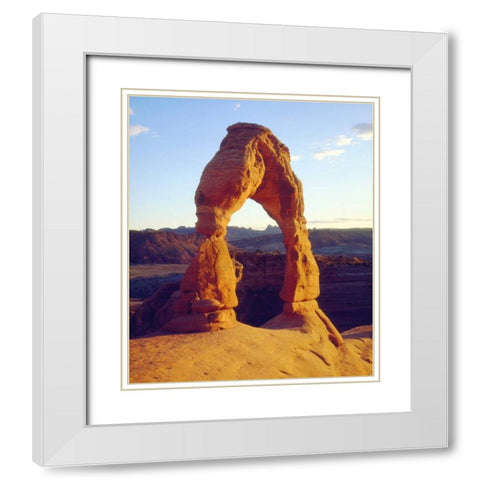 USA, Utah Arches NP Delicate Arch at sunset White Modern Wood Framed Art Print with Double Matting by Talbot Frank, Christopher