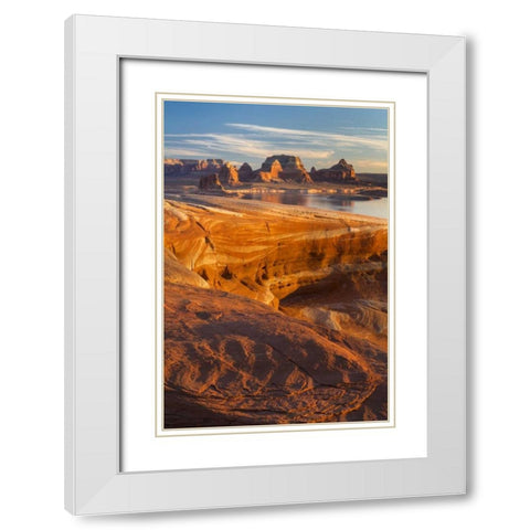 USA, Utah Weathering Pit Ridge at Lake Powell White Modern Wood Framed Art Print with Double Matting by Paulson, Don