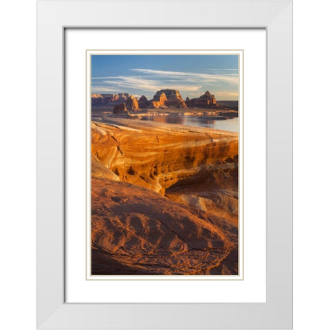 USA, Utah Weathering Pit Ridge at Lake Powell White Modern Wood Framed Art Print with Double Matting by Paulson, Don