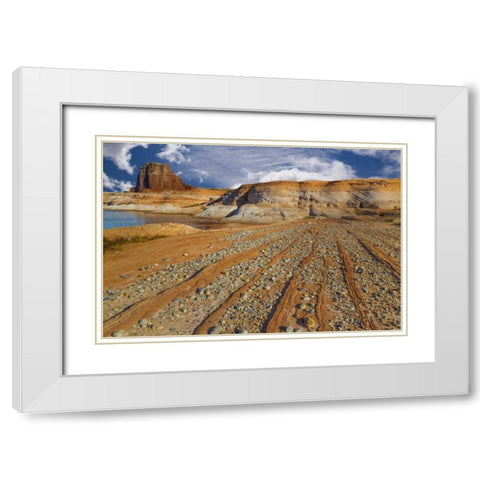 Utah, Glen Canyon Pattern in sandstone formation White Modern Wood Framed Art Print with Double Matting by Paulson, Don