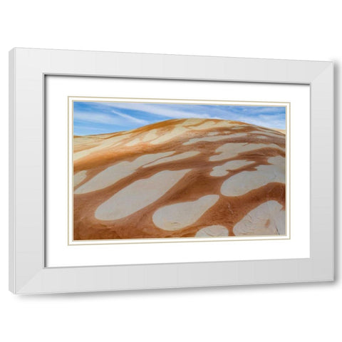 Utah, Glen Canyon Bleached patterns in sandstone White Modern Wood Framed Art Print with Double Matting by Paulson, Don
