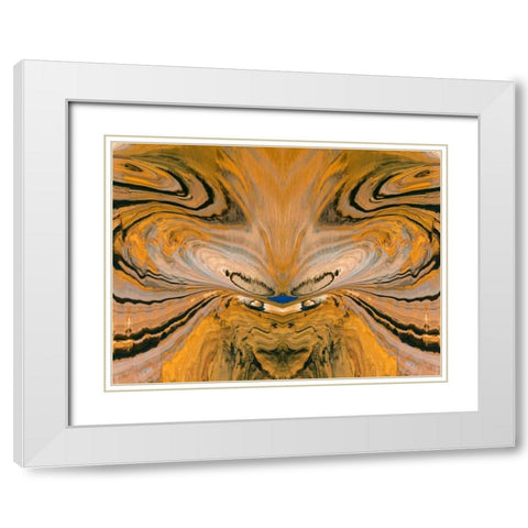Utah, Glen Canyon Cliff reflects in Lake Powell White Modern Wood Framed Art Print with Double Matting by Paulson, Don