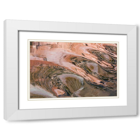 Utah, Glen Canyon Reflection in Lake Powell White Modern Wood Framed Art Print with Double Matting by Paulson, Don