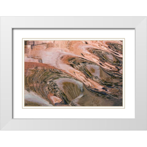 Utah, Glen Canyon Reflection in Lake Powell White Modern Wood Framed Art Print with Double Matting by Paulson, Don