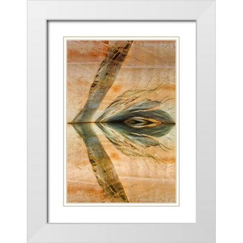 Utah, Glen Canyon Abstract reflection sandstone White Modern Wood Framed Art Print with Double Matting by Paulson, Don