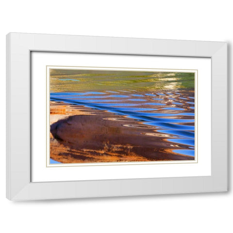 Utah, Glen Canyon Reflection in Lake Powell White Modern Wood Framed Art Print with Double Matting by Paulson, Don