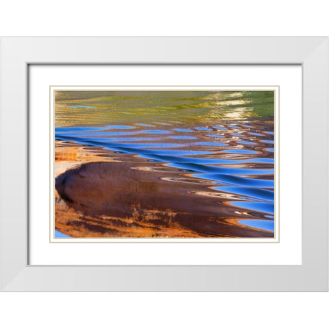 Utah, Glen Canyon Reflection in Lake Powell White Modern Wood Framed Art Print with Double Matting by Paulson, Don