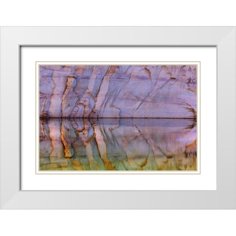 Utah, Glen Canyon Abstract reflection sandstone White Modern Wood Framed Art Print with Double Matting by Paulson, Don