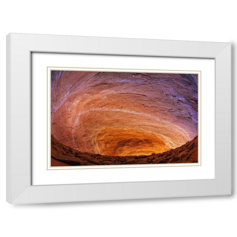 UT, Glen Canyon Sandstone of Fifty mile Canyon White Modern Wood Framed Art Print with Double Matting by Paulson, Don