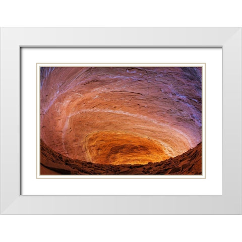 UT, Glen Canyon Sandstone of Fifty mile Canyon White Modern Wood Framed Art Print with Double Matting by Paulson, Don