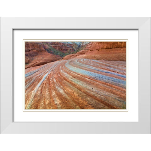 UT, Glen Canyon Patterns in sandstone rock White Modern Wood Framed Art Print with Double Matting by Paulson, Don