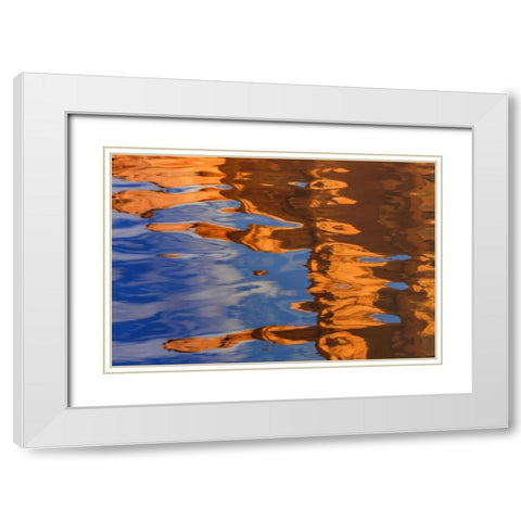 Utah, Glen Canyon Reflection in Lake Powell White Modern Wood Framed Art Print with Double Matting by Paulson, Don