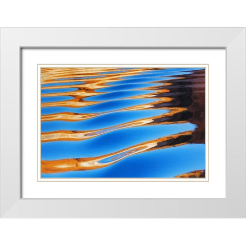 Utah, Glen Canyon Reflection in Lake Powell White Modern Wood Framed Art Print with Double Matting by Paulson, Don