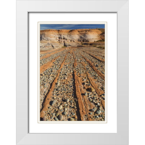 Utah, Glen Canyon Pattern in sandstone formation White Modern Wood Framed Art Print with Double Matting by Paulson, Don