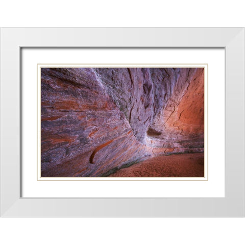 UT, Glen Canyon Sandstone of Fifty mile Canyon White Modern Wood Framed Art Print with Double Matting by Paulson, Don