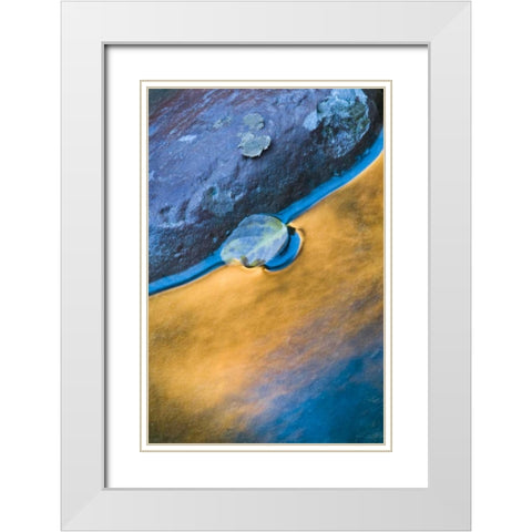 Utah, Zion NP Fall reflections in Pine Creek White Modern Wood Framed Art Print with Double Matting by Rotenberg, Nancy