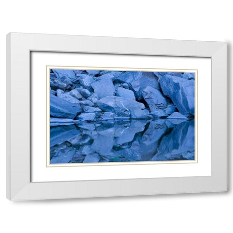 UT, Zion NP Reflection in Upper Emerald Pool White Modern Wood Framed Art Print with Double Matting by Bush, Marie