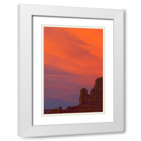 UT, Monument Valley Landscape at sunset White Modern Wood Framed Art Print with Double Matting by Rotenberg, Nancy