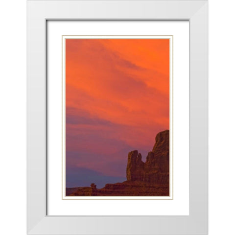 UT, Monument Valley Landscape at sunset White Modern Wood Framed Art Print with Double Matting by Rotenberg, Nancy